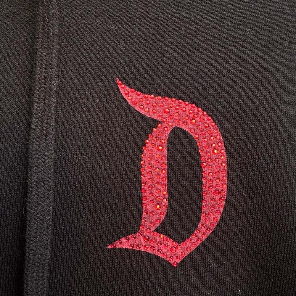 Disneyland Rhinestone bling black zip up hoodie sweatshirt small NEW - Picture 3 of 10